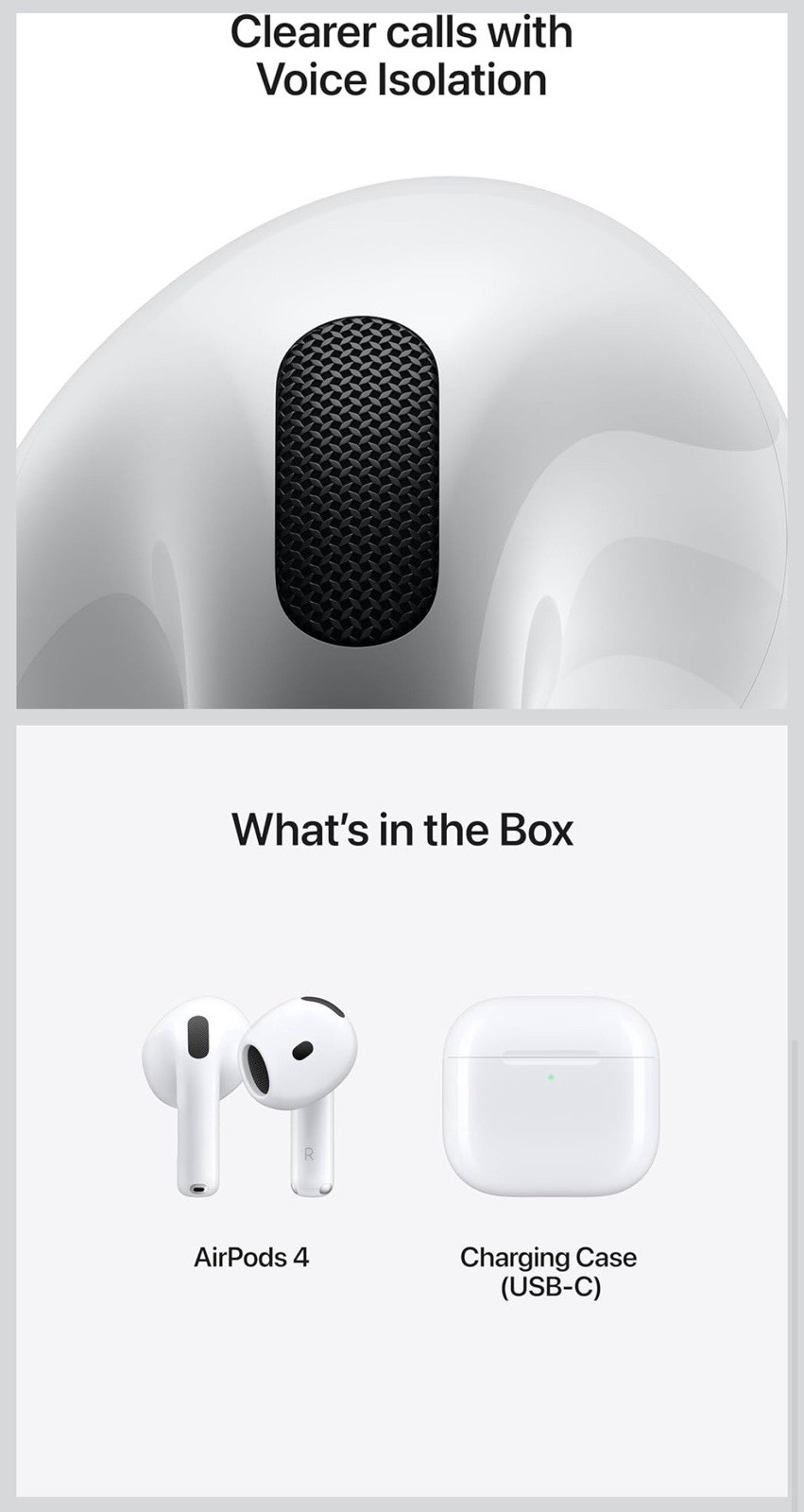 Apple AirPods 4 Wireless Earbuds, Bluetooth Headphones, Personalized Spatial Aud