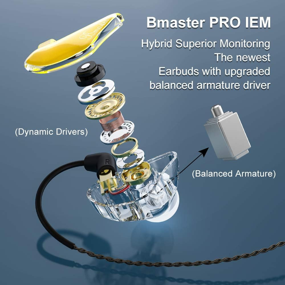In-Ear Monitors, Bmaster Triple Driver Hifi Stereo Noise-Isolating with Enhanced