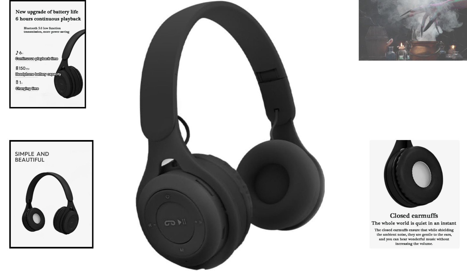 Deep Bass Bluetooth Headphones with Touch Control & Fast Charging Functionality