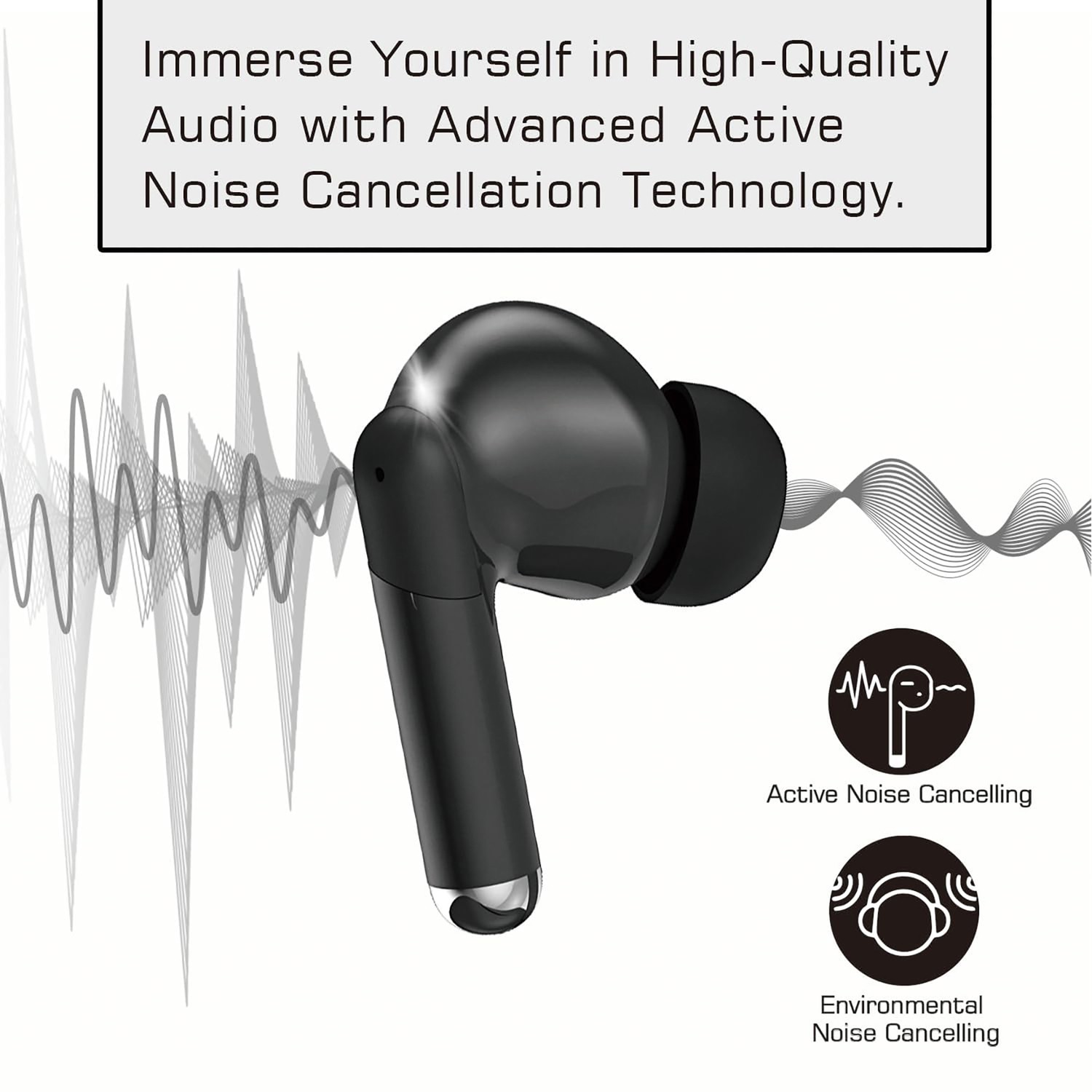 Bass 13 TWS In-Ear Earbuds, ANC, Digital Battery Display, 20-Hr Playtime