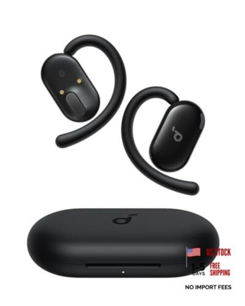 Soundcore V20i by Anker Open-Ear Headphones, Adjustable Ear Hooks, Ultra Black