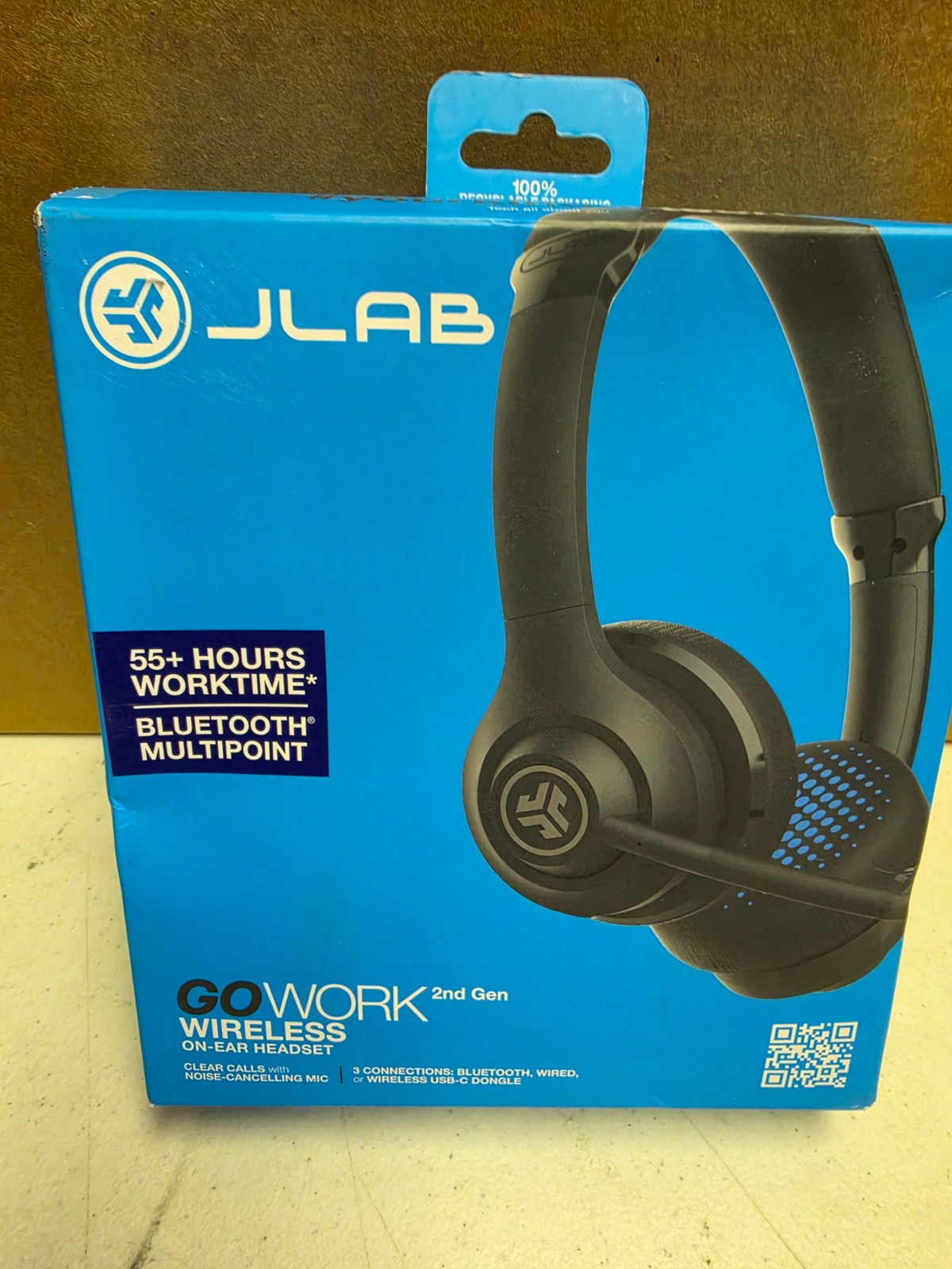 JLab Go Work Wireless On-Ear Headset Noise-Cancelling Black