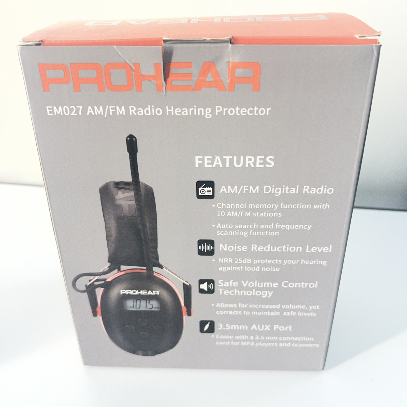 PROHEAR EM027 AM FM Radio Hearing Protector Earmuffs 25dB NRR
