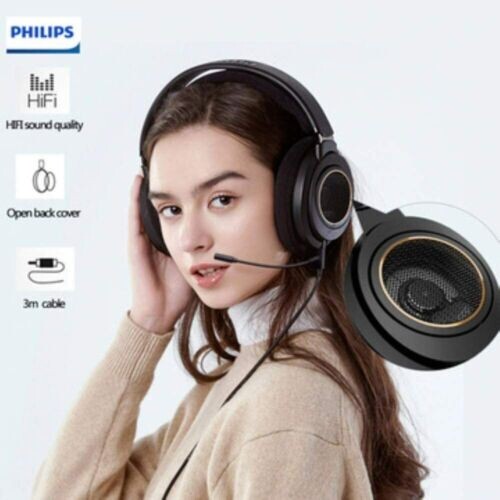 Philips Audio Wired Headphones with Microphone -Over-Ear Open-Back SHP9600MB