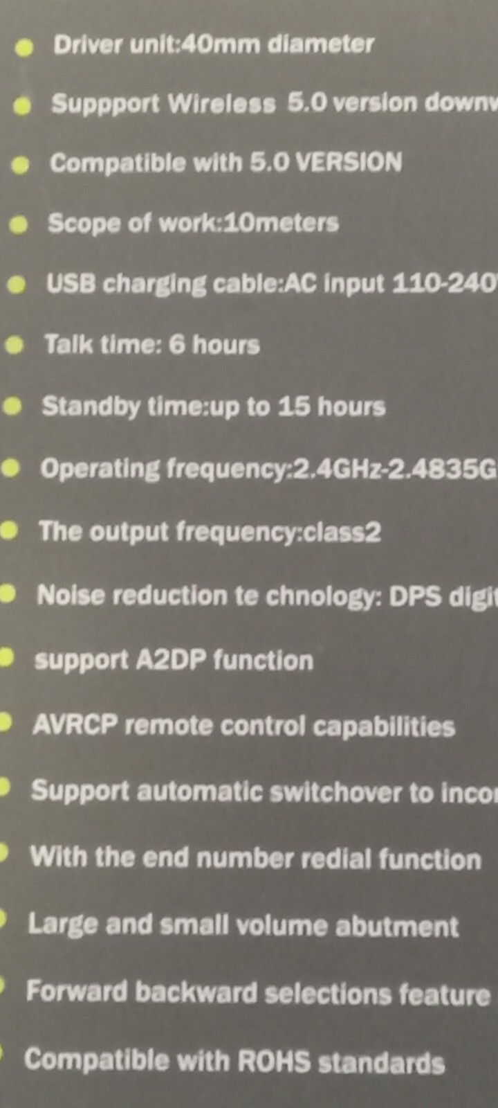 Bluetooth Headphones TF Card/FM Stereo Radio, MP3, P47 5.0+EDR Lime NEW Open Box