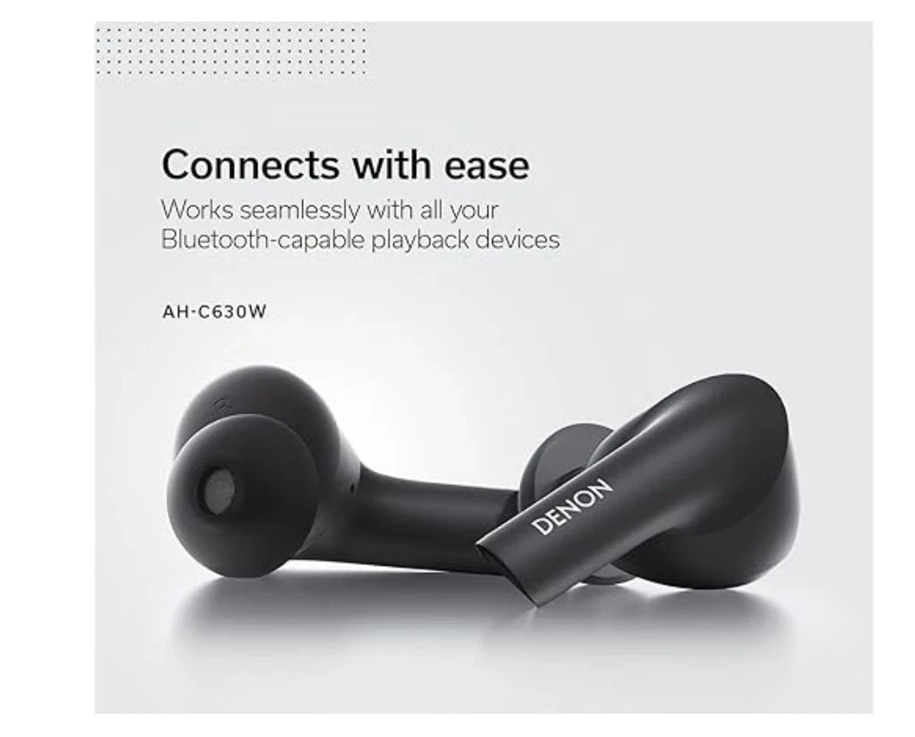 Denon AH-C630W True Wireless Bluetooth Earbuds 18-Hour Battery Life