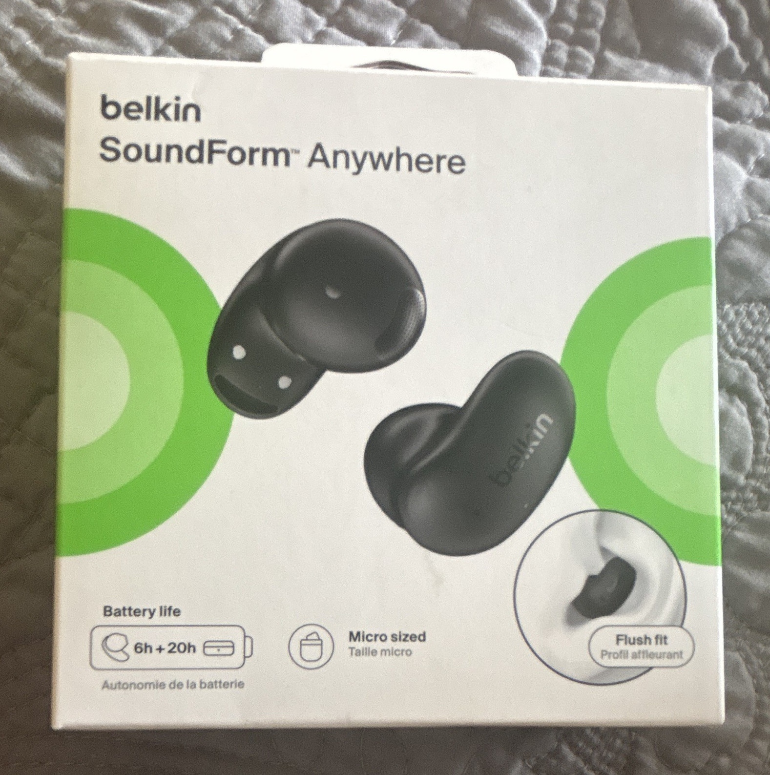Belkin SoundForm Anywhere True Wireless Bluetooth In-Ear Earbuds Mic Black