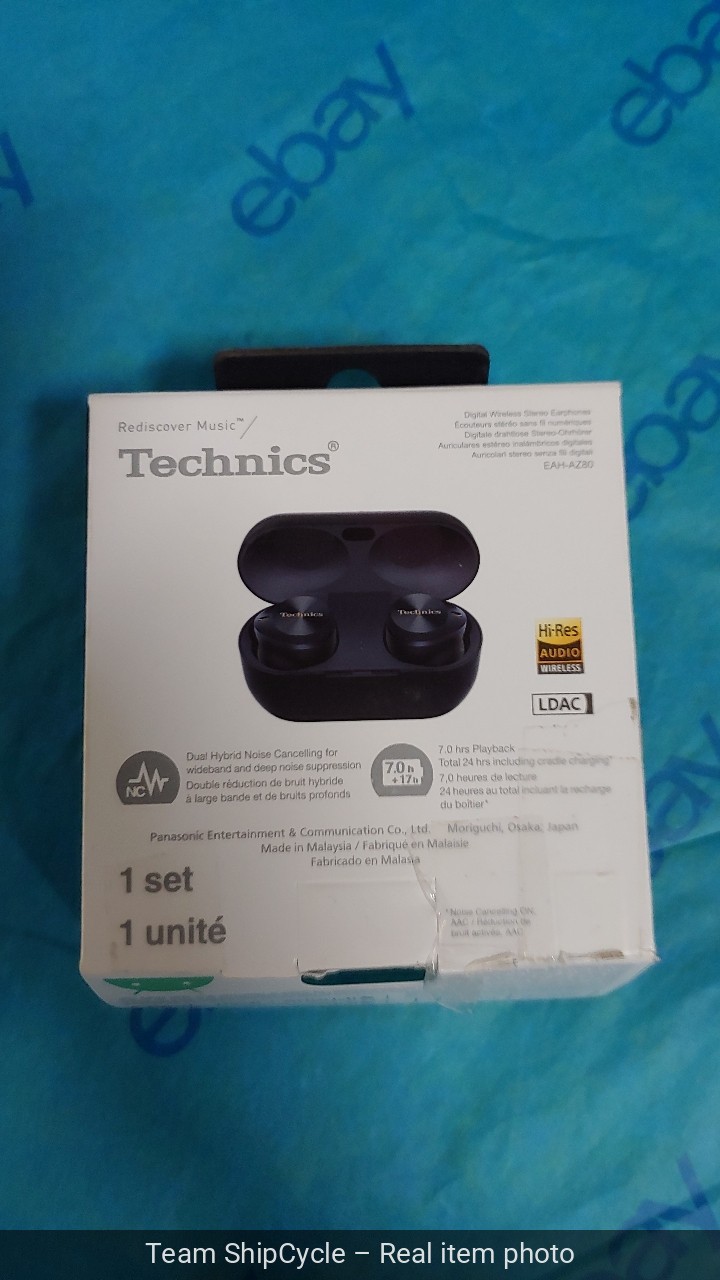 Technics AZ80 NoiseCanceling True Wireless InEar Headphones HiRes Black G2U
