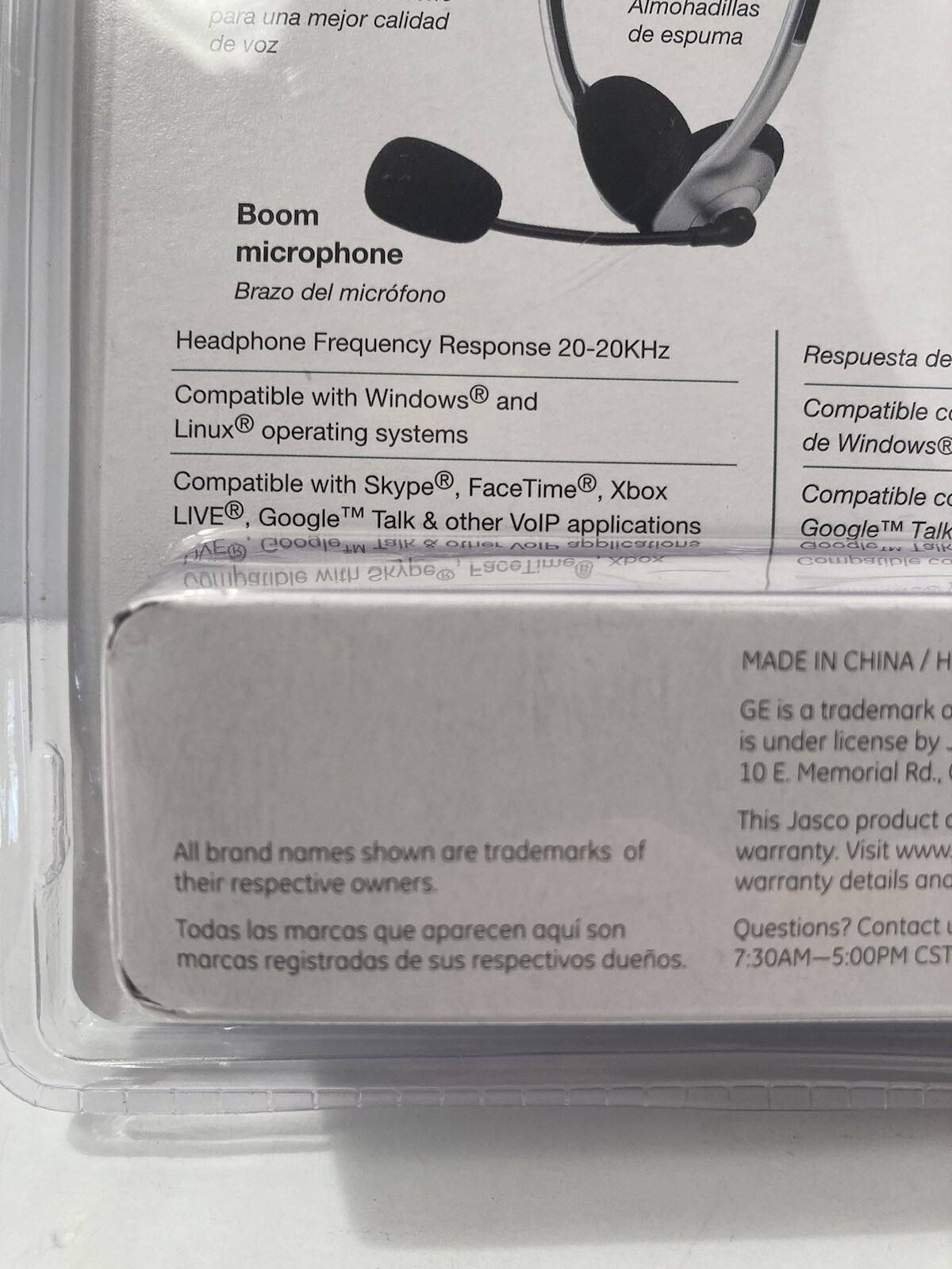 ge universal all-in-one stereo headset new/sealed