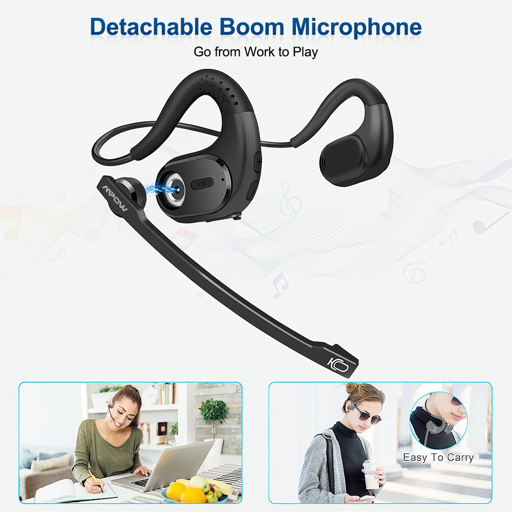 Mpow Handsfree Bluetooth Open Ear Headset: Ideal for Office, Running & Cycling