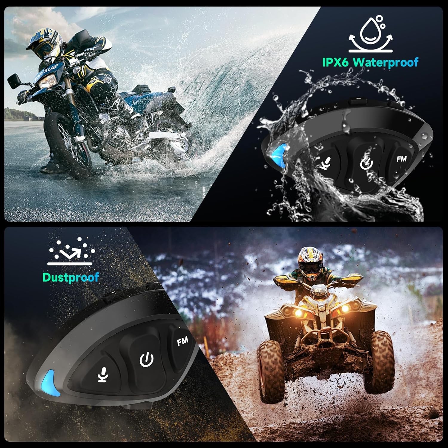 Motorcycle Helmet Headset Speaker, RS-S Motorbike Helmet Headphone HiFi/Noise