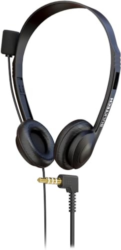 Wired On-Ear Headset with Boom Mic 3.5mm Black 1 Pack