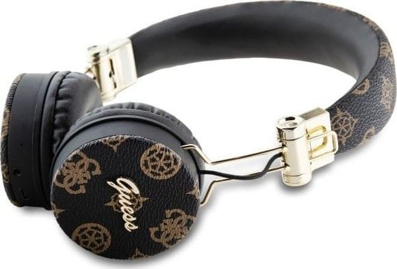 Guess 4G Peony Script Round Shape ENC Bluetooth On Ear Headphones Black