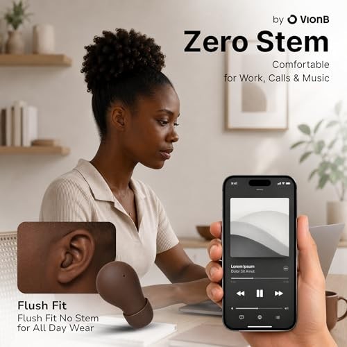 Air Skin Tones Invisible Earbuds for Small Ears – Wireless Bluetooth Warm Cocoa