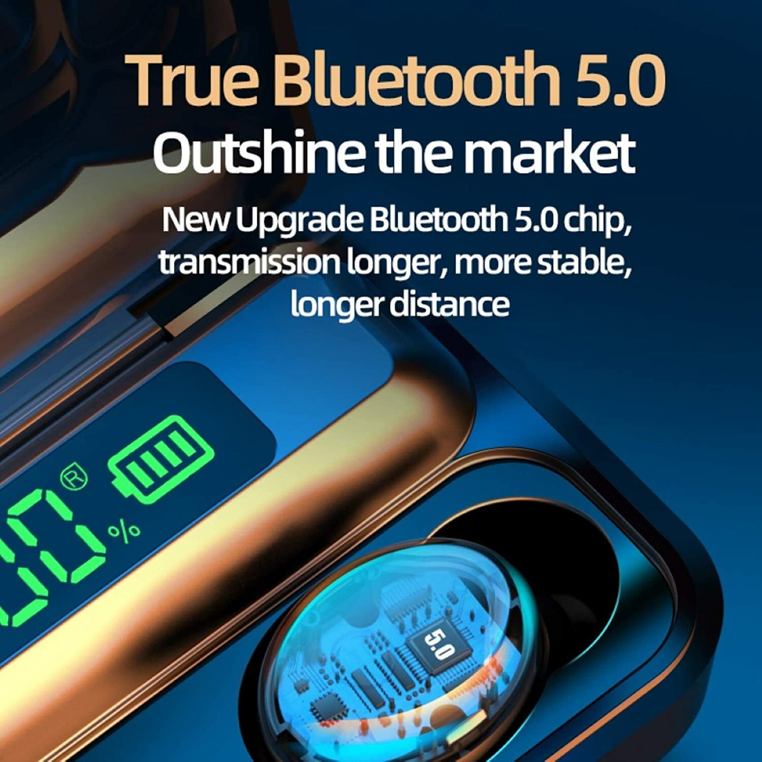 Bluetooth 5.1 Headset True Wireless Earbuds TWS Earphones Headphones +Power Bank