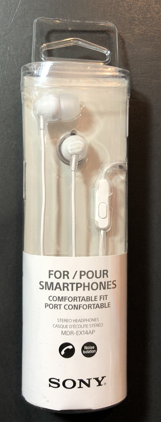 Official Sony Stereo Headphone Comfortable Fit MDR-EX14AP [ White ] NEW