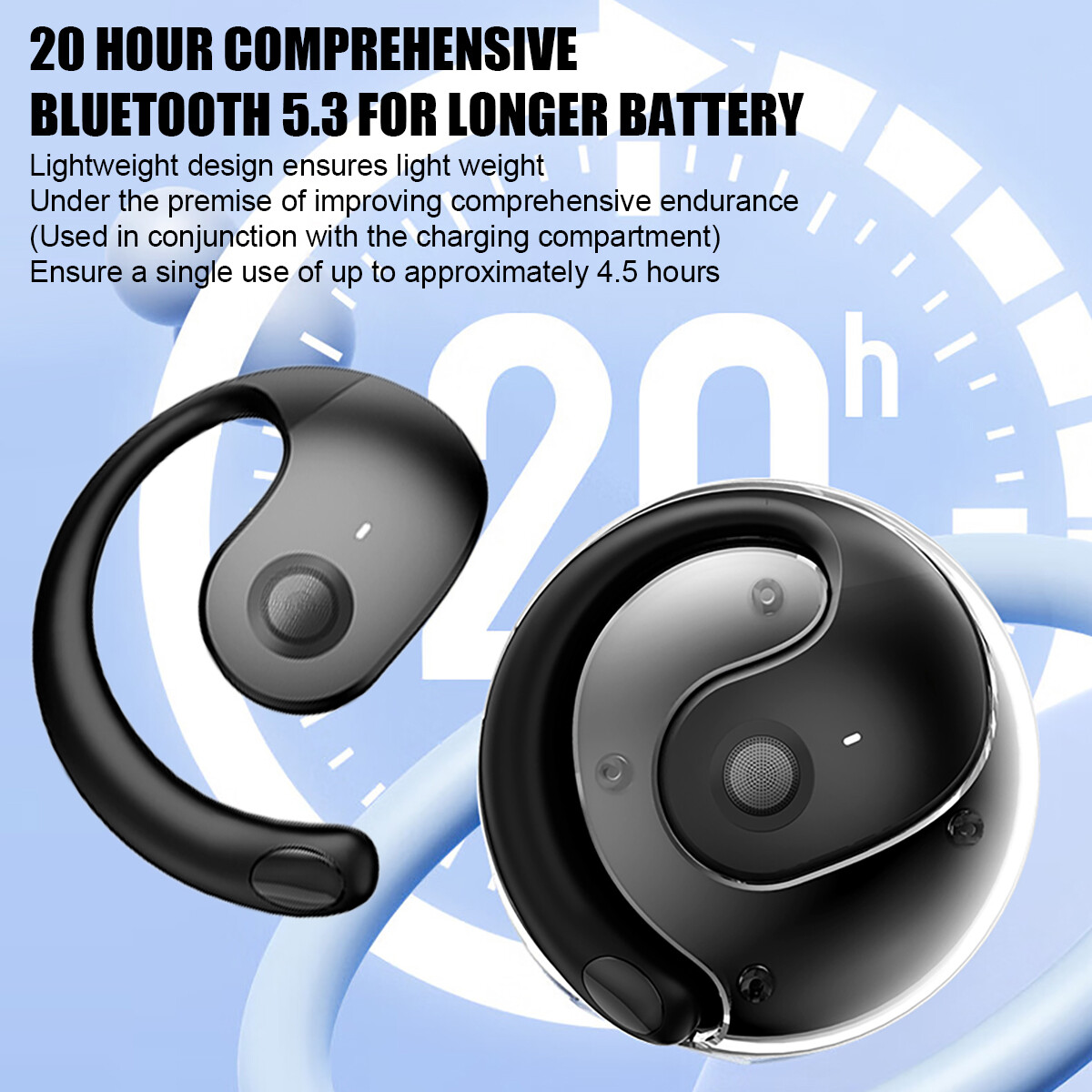 TWS Wireless Bluetooth Earphones Headphones Sports Ear Hook Running Bass Earbuds