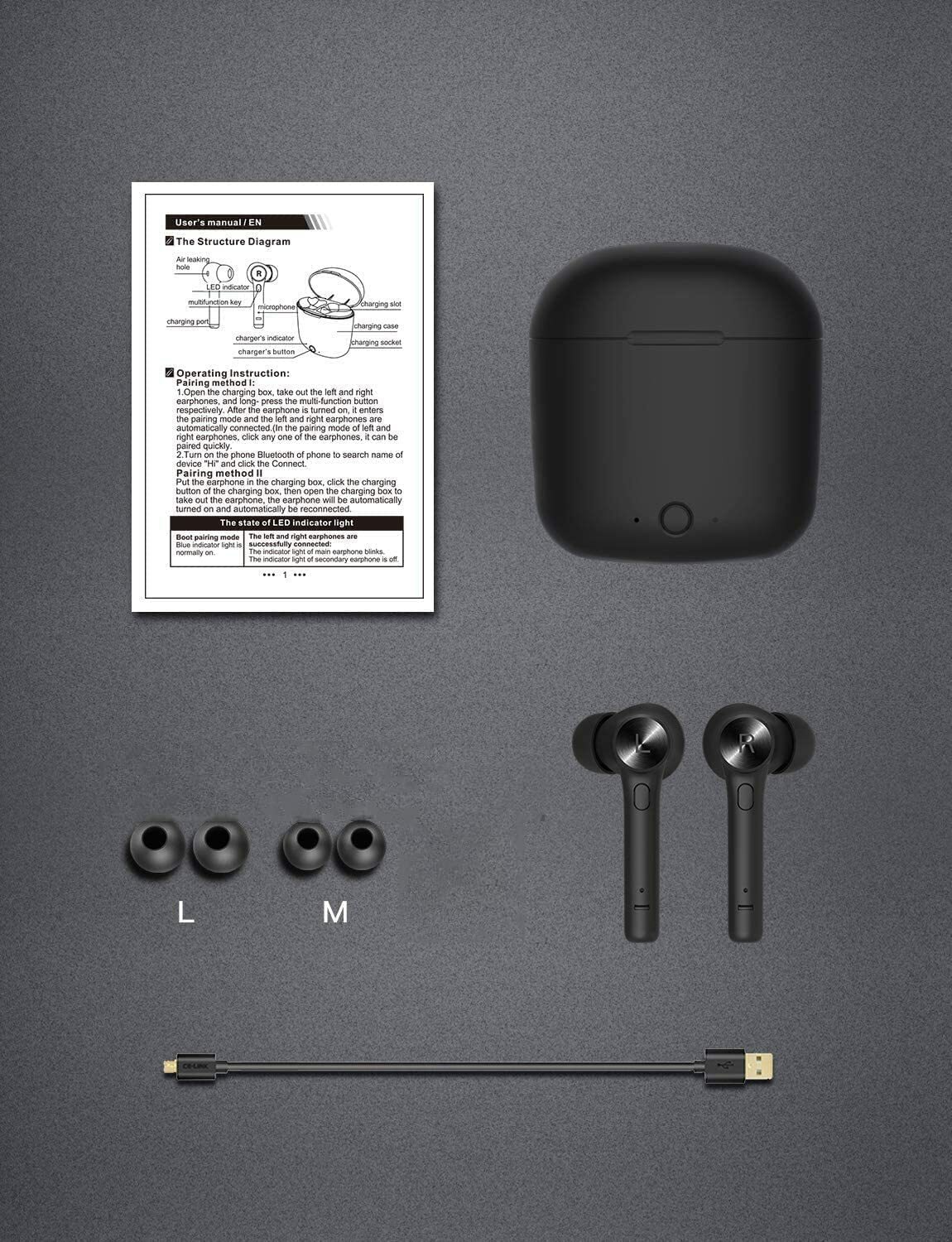 Bluetooth 5.0 Headset TWS Wireless Earphones Earbuds Bass Stereo Headphones Gift