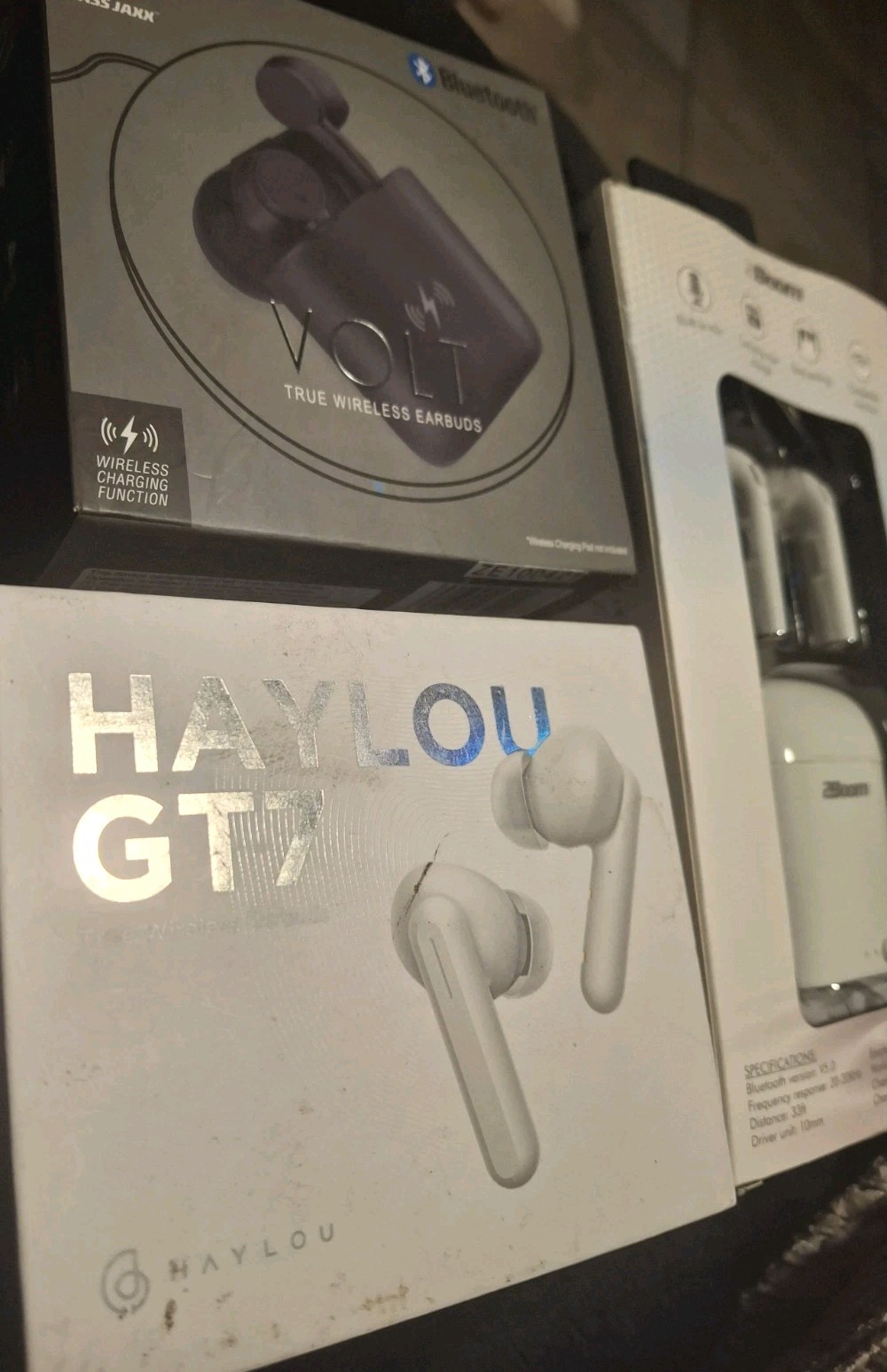 Haylou GT7 Bluetooth True Wireless Earbuds, White, 10mm, Mic, Lot of 3