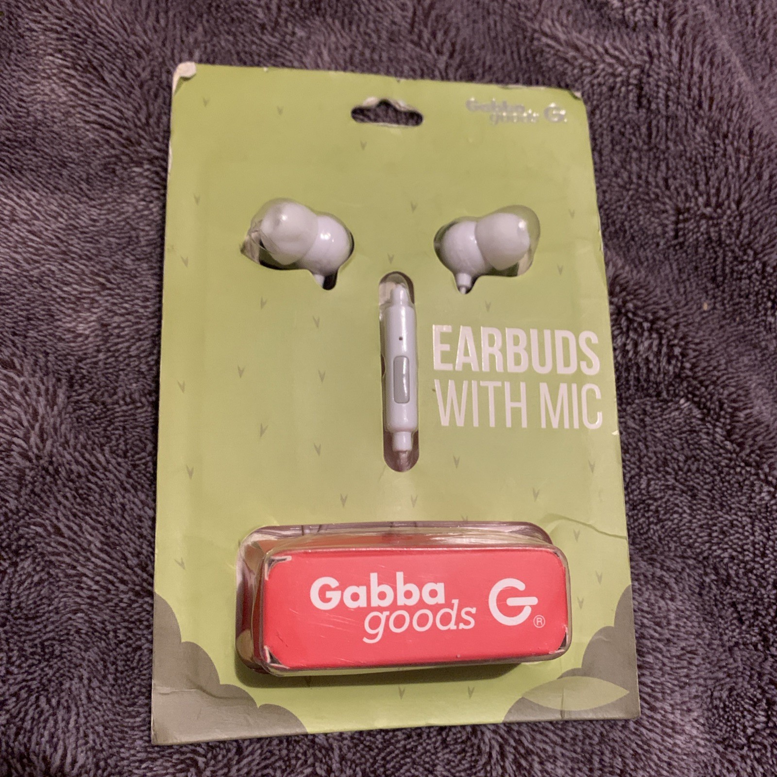 Gabba Goods G Earbuds with Mic Pug Dog New