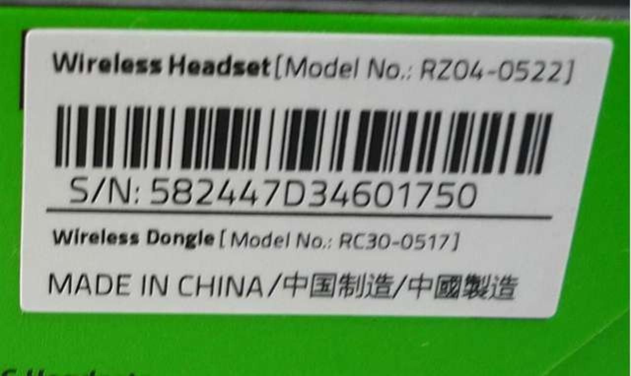 Razer Headphones Rz04-05220200-r3m1 Used