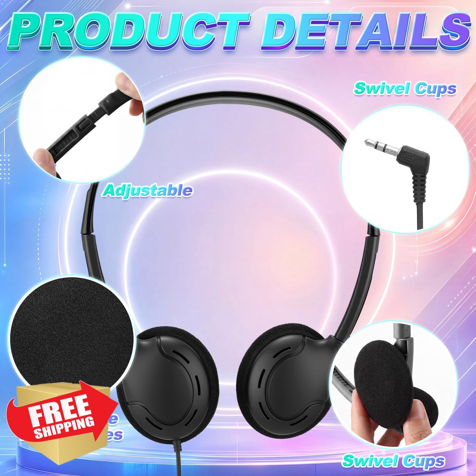 Hoteam 100 Headphones Classroom Black Minimalist