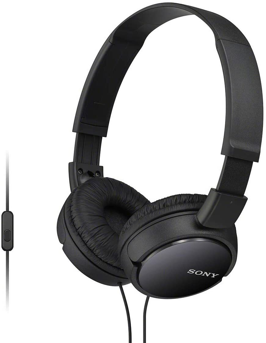 Sony ZX MDR-ZX110A Stereo OnEar Headphones Headset Black with Mic Microphone NEW