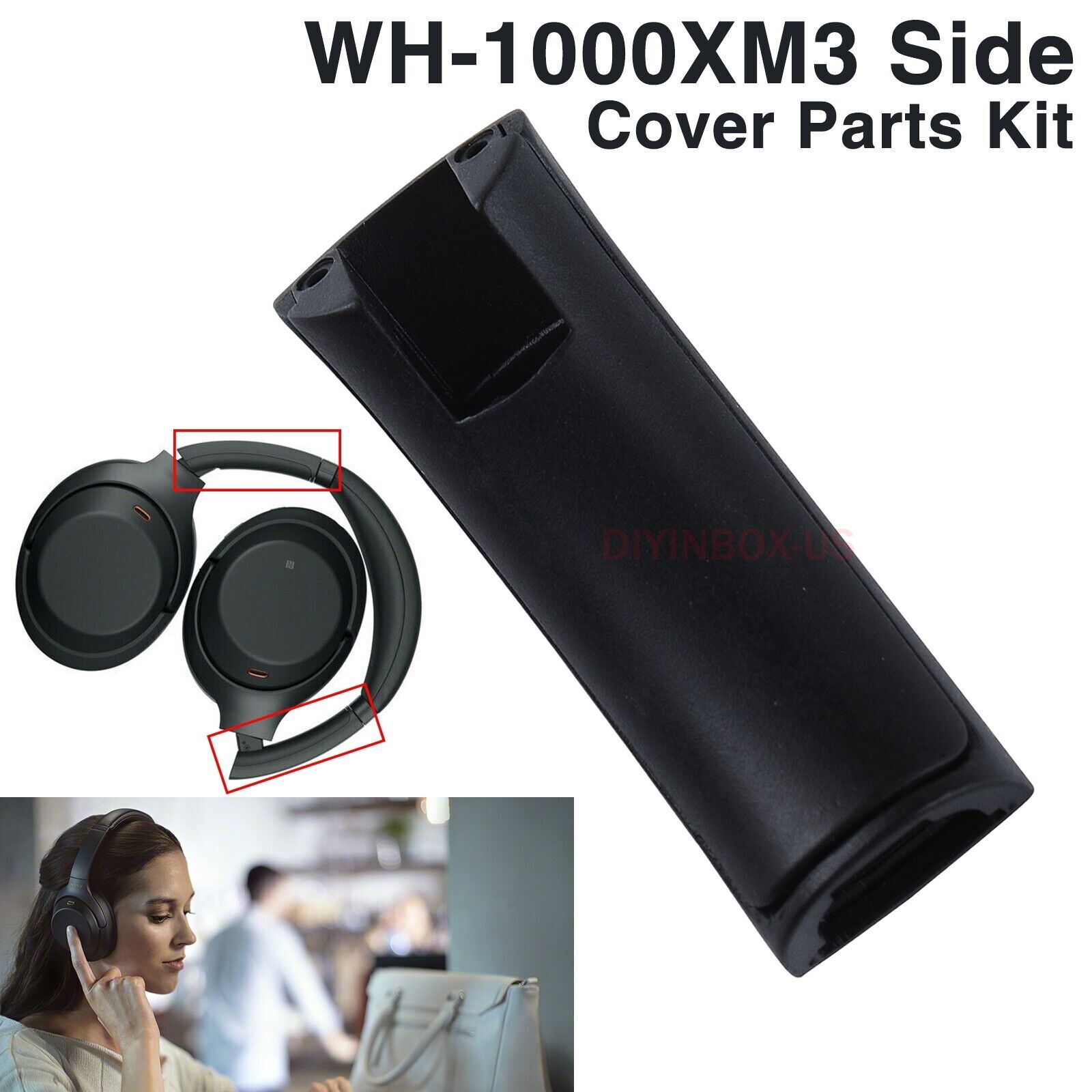 New Replace Side Cover Slider Part KIT for Sony WH1000XM3 WH-1000XM3 Headphones
