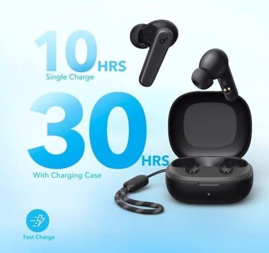 Soundcore by Anker P20i True Wireless Earbuds, 10mm Drivers with Big Black