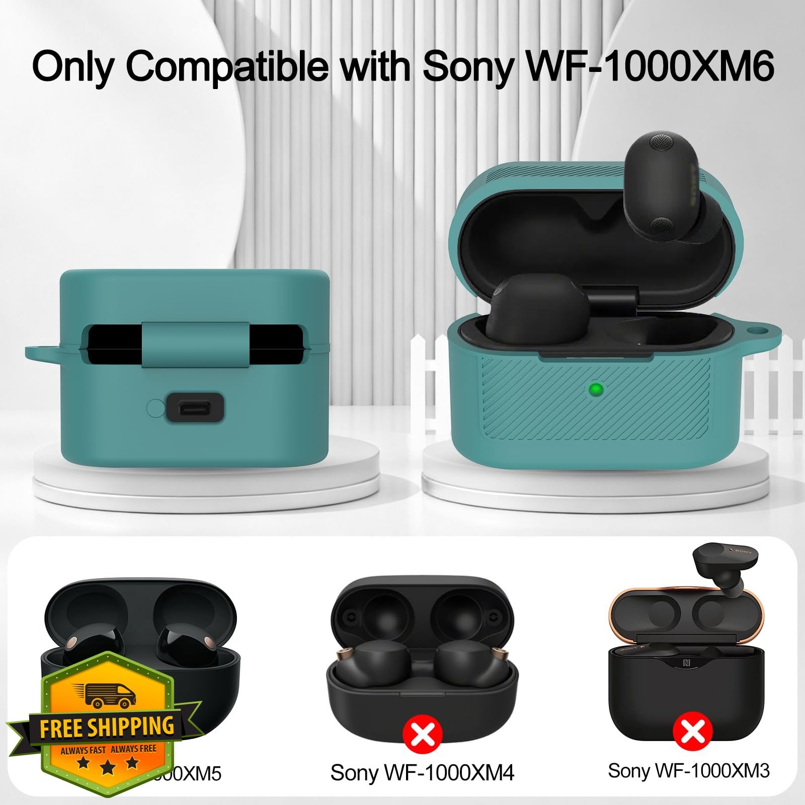 POZCIS Sony WF-1000XM6 Case Pine Green