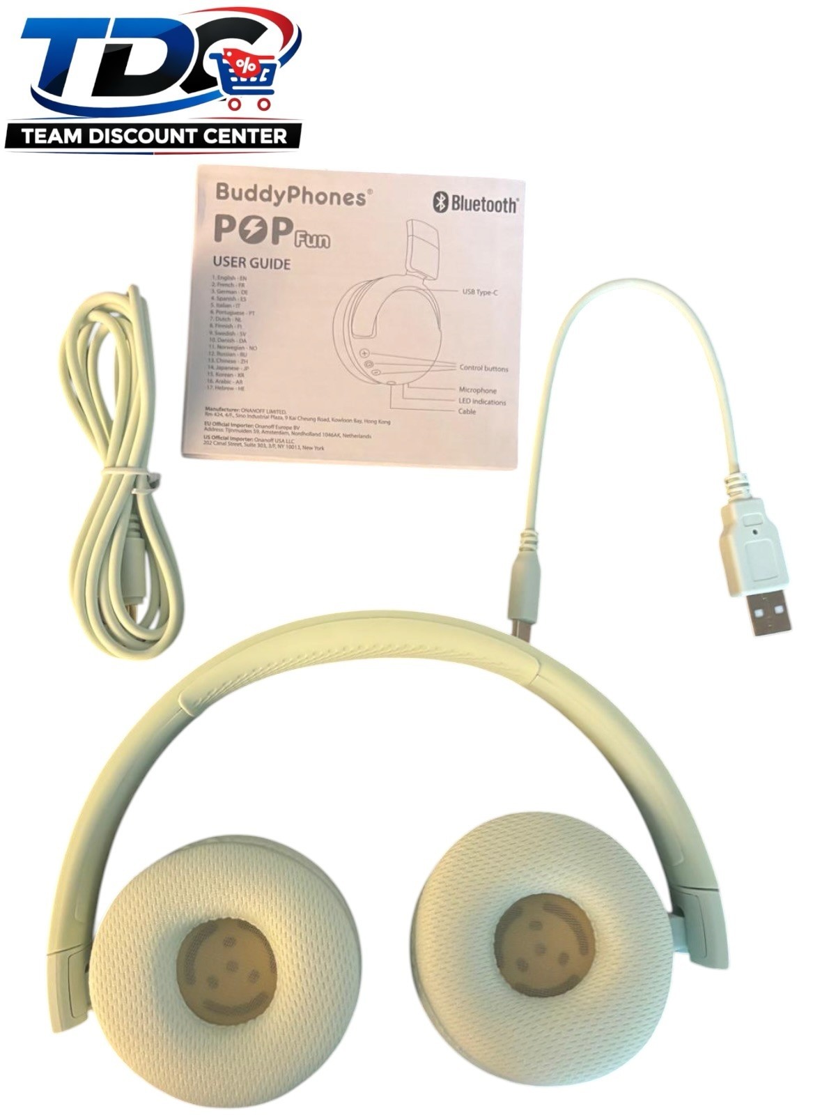 BuddyPhones POP Fun Wireless SafeAudio Headphones With Stickers, Green