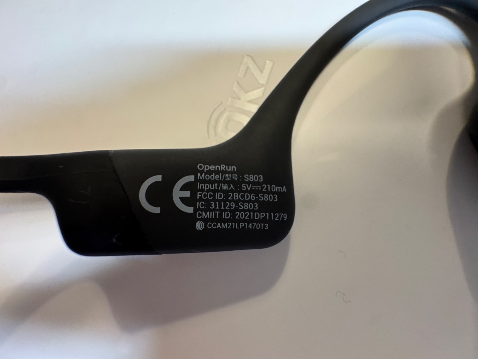 Shokz OpenRun Standard Size Bone Conduction Headphones Black S803BK