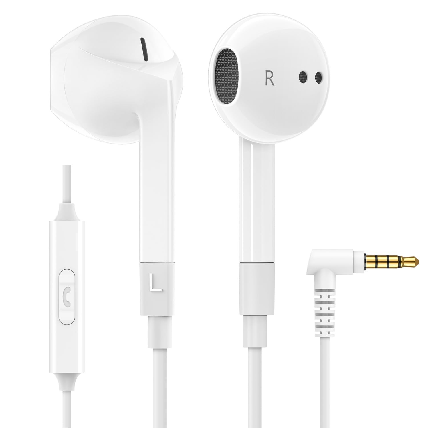 LUDOS FEROX Wired Earbuds in-Ear Headphones, 5 Year Warranty, 1 Pack, White