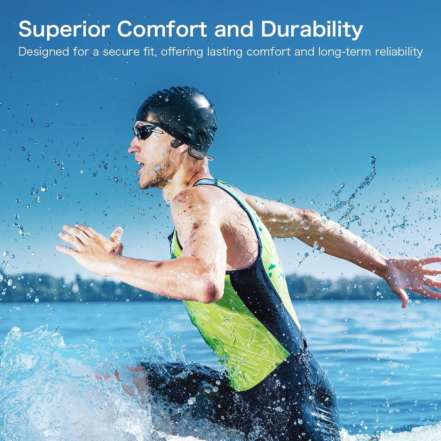 Wantek Bone Conduction Headphone Bluetooth Waterproof Earbuds 32G MP3 Player