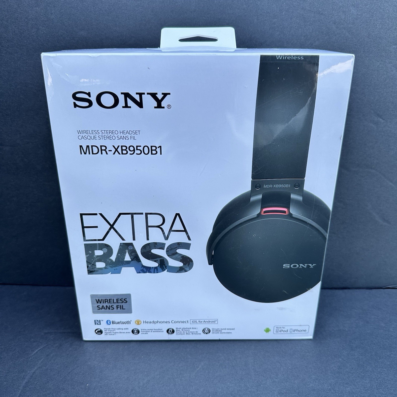 Sony MDR-XB950B1 Extra Bass Wireless Over-Ear Headphones – Black New Sealed