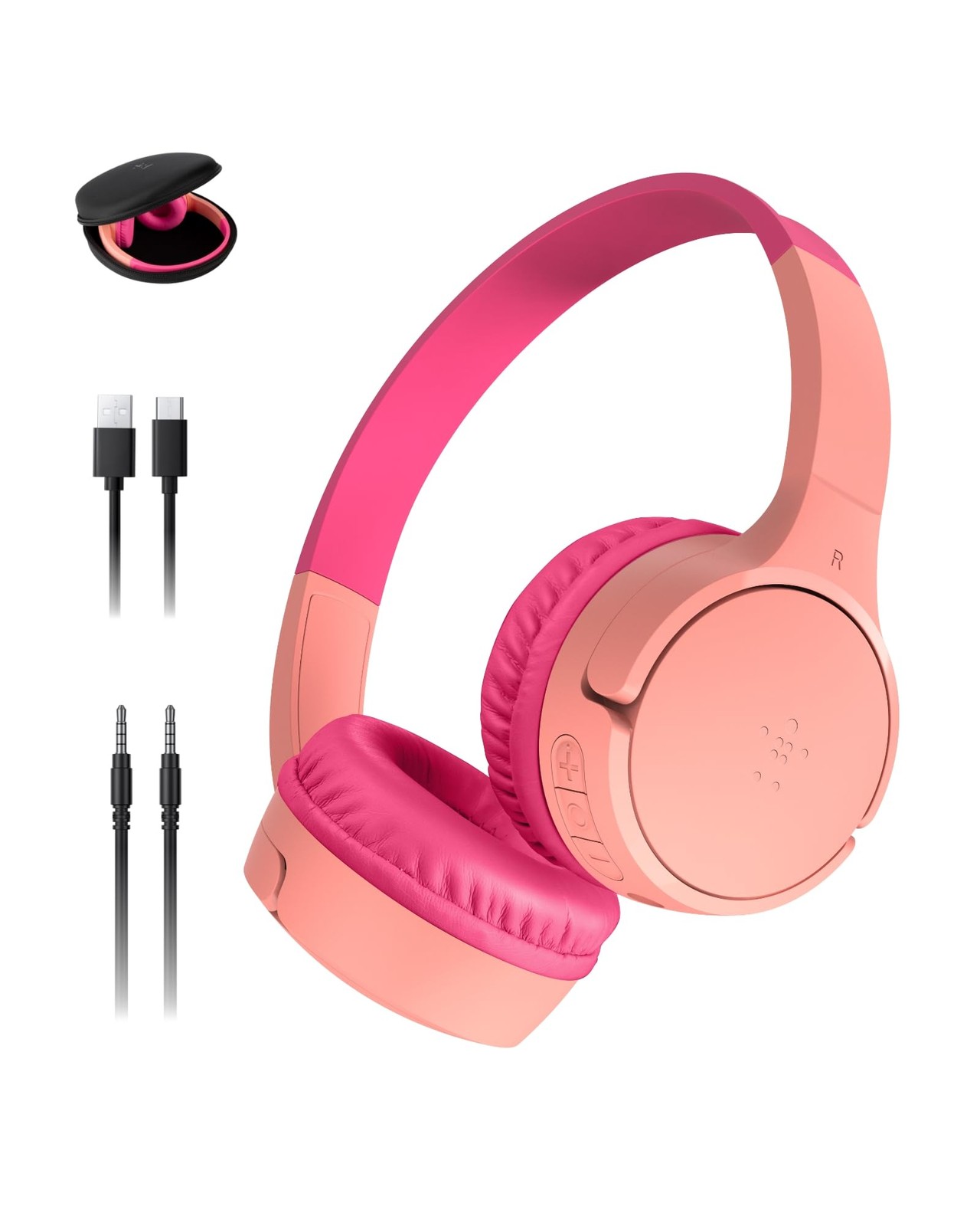 Belkin SoundForm Mini Wireless Bluetooth Kids Headphones Pink