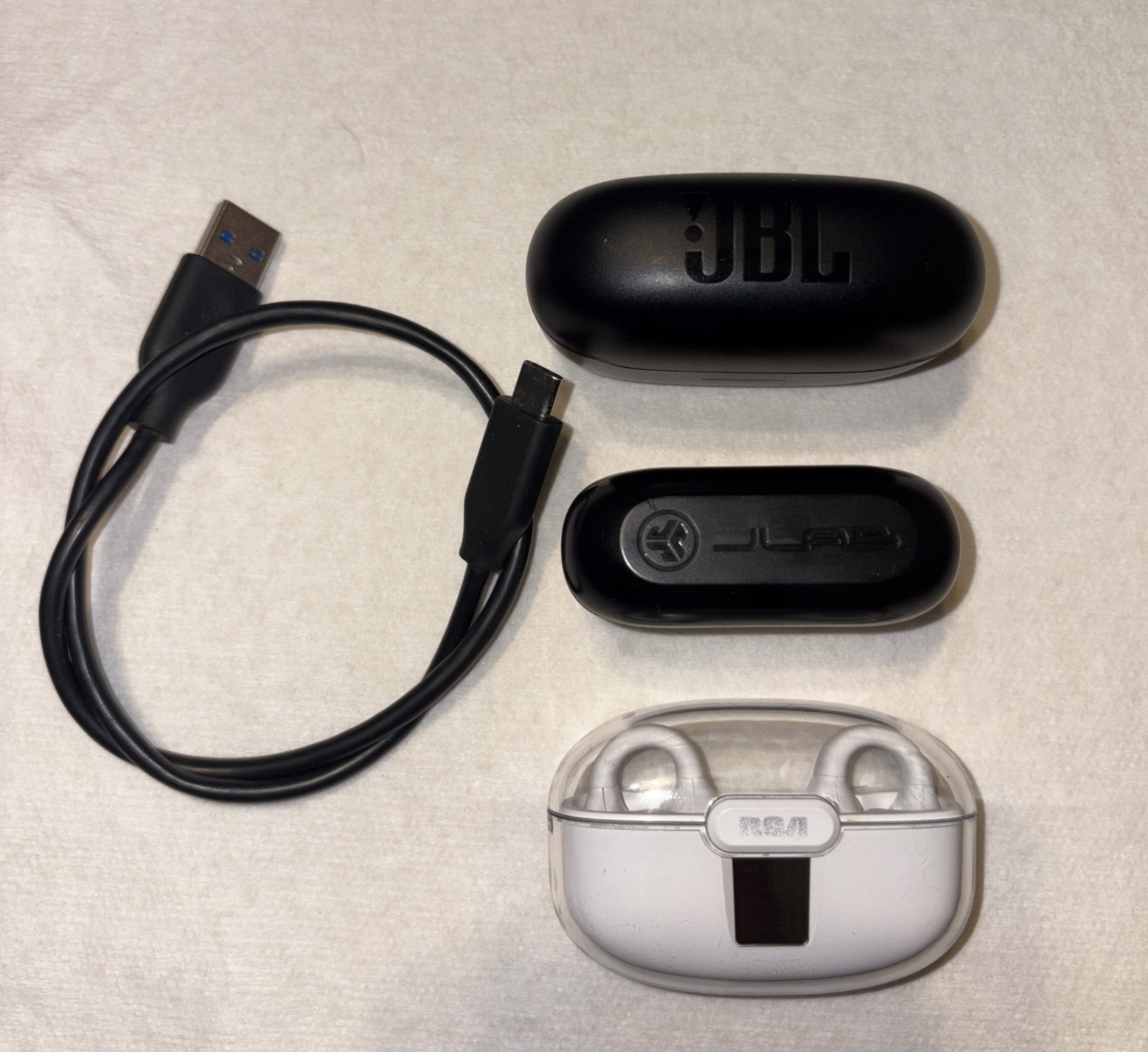 JBL Endurance Race Bluetooth Headset-JLab Go Air Pop- RCA Bluetooth Earbuds Used