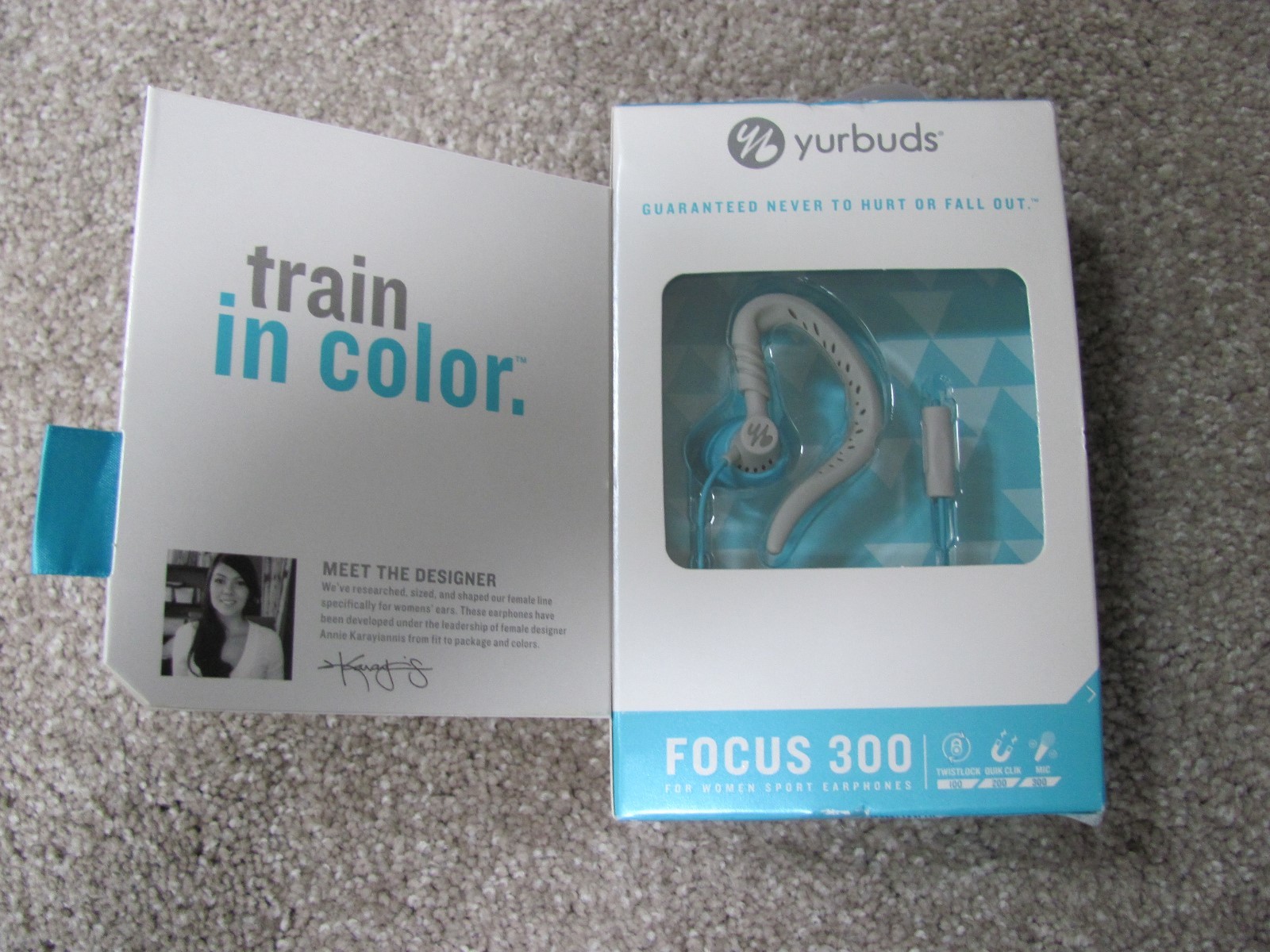 Brand New Yurbuds Focus 300 Sweat Proof Sport Earphones YBWNFOCU03ANWAM (Blue)