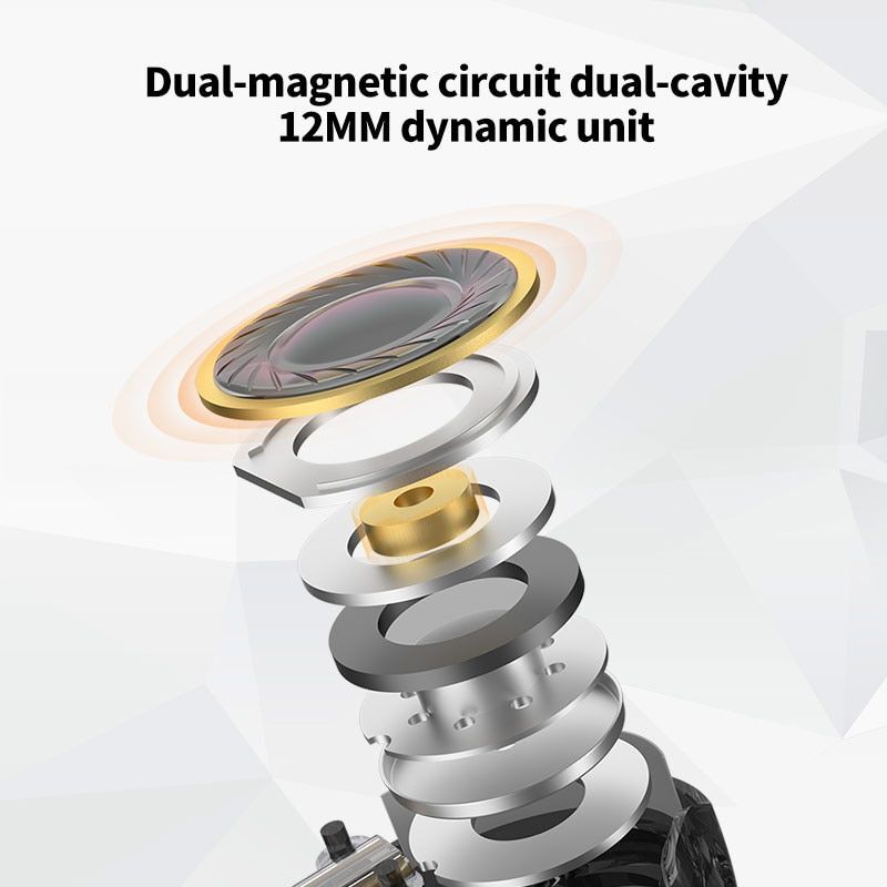 KZ ZNA In Ear Earphones 12MM Dual-magnetic Cavity Dynamic Headphones HiFi Bass M