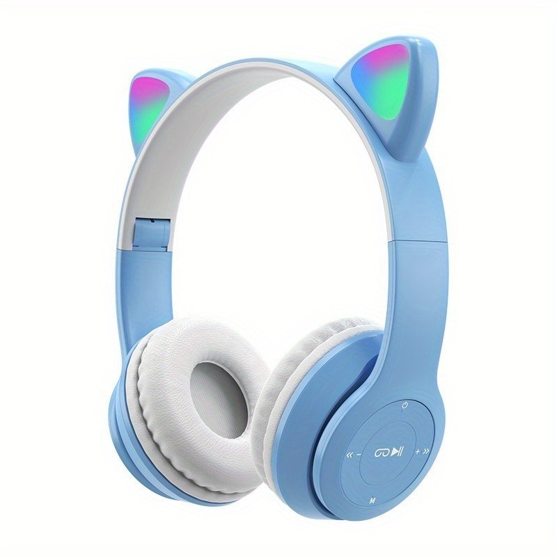 P47 Cat Bluetooth Headphones Bluetooth 5.0 Wireless Earphones With Micrphone