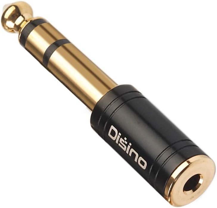 Compact 1/4″ to 3.5mm Stereo Adapter with Gold-Plated Connectors – High Quality