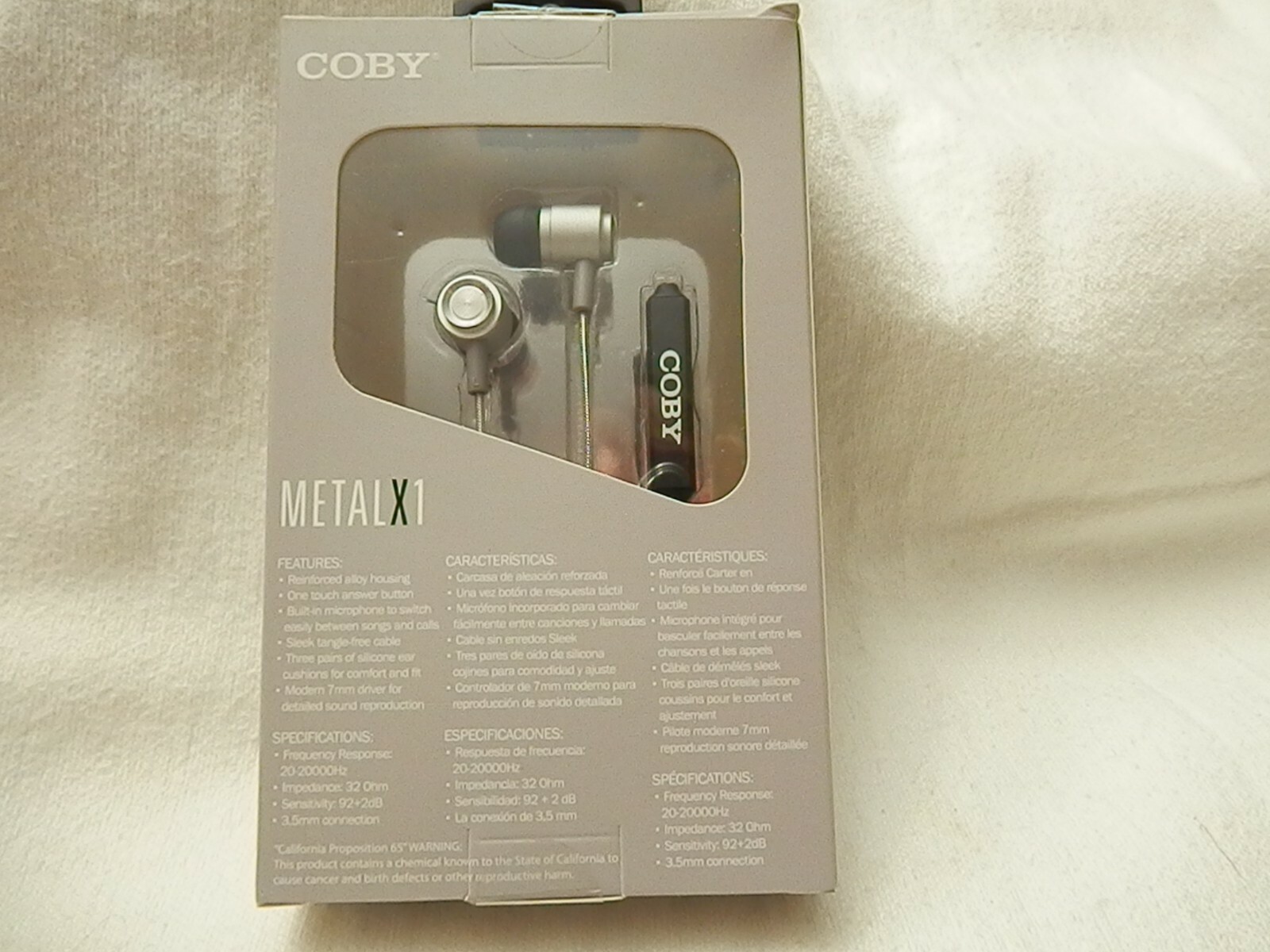 COBY Metal X1 CVE-201-Coby Tangle Free Stereo Earbuds With Mic Assorted Colors