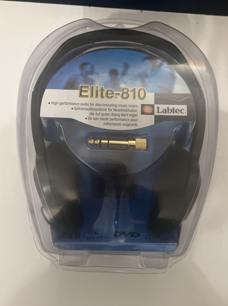 Labtec Elite 810 High Performance Black Headphones New