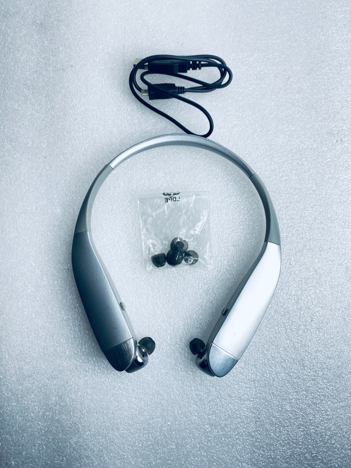 Lot Of 2 – Insignia Silver Bluetooth Noise-Canceling Wireless In-Ear Headsets