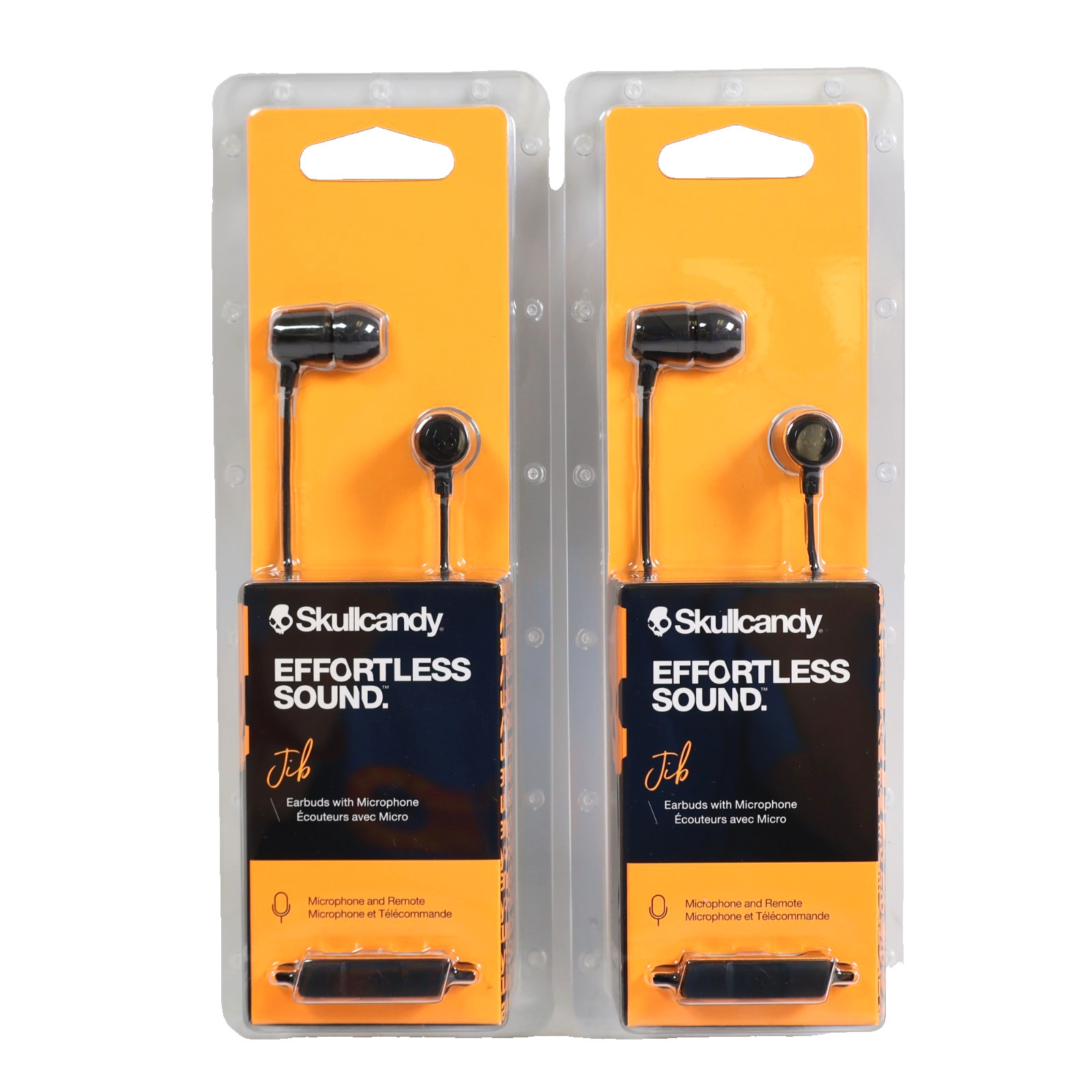 2 PACK Skullcandy Jib In Ear Wired Headphones w/ Microphone, Black