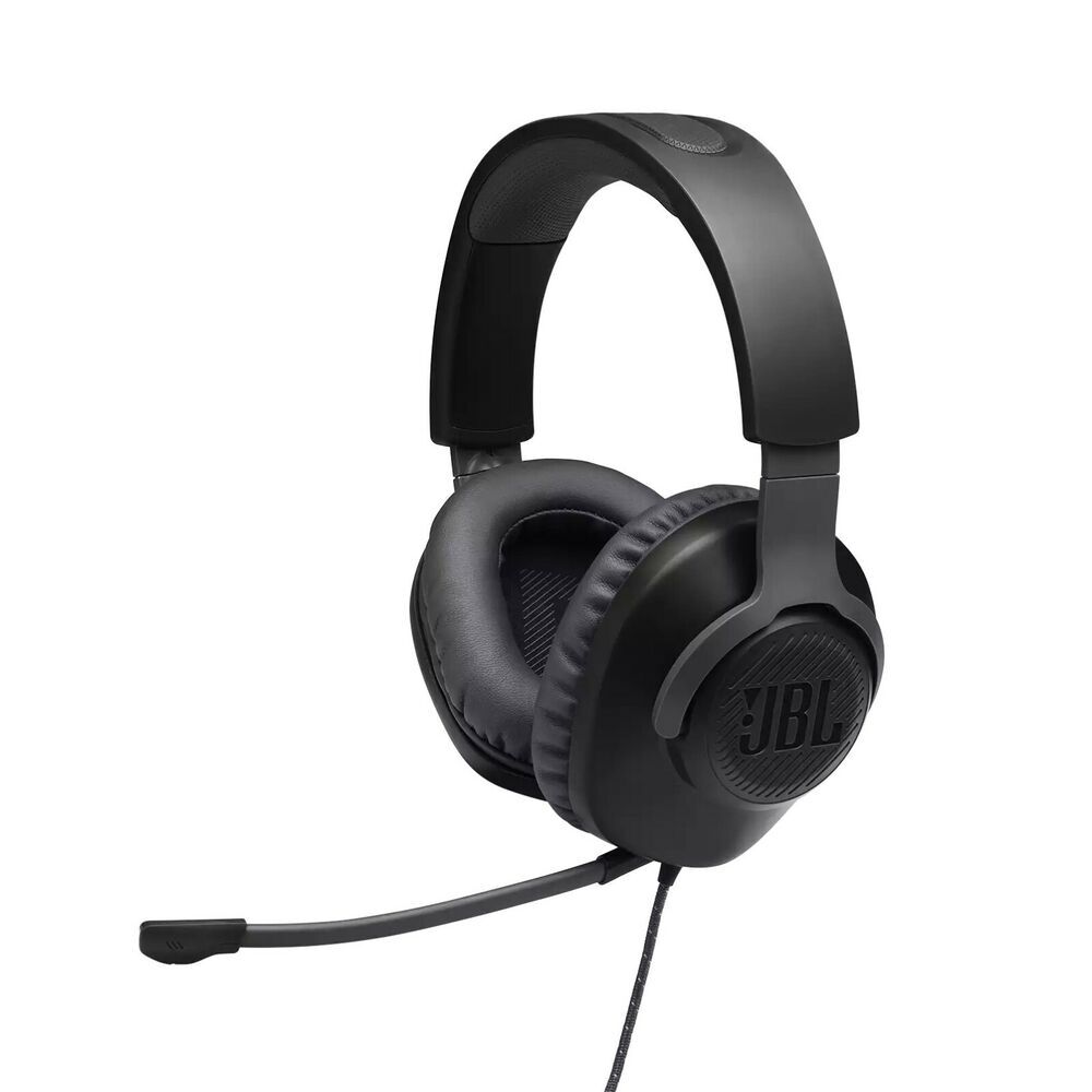 JBL Quantum 100 Wired Over-Ear Gaming Headset with Detachable Boom Mic – Black