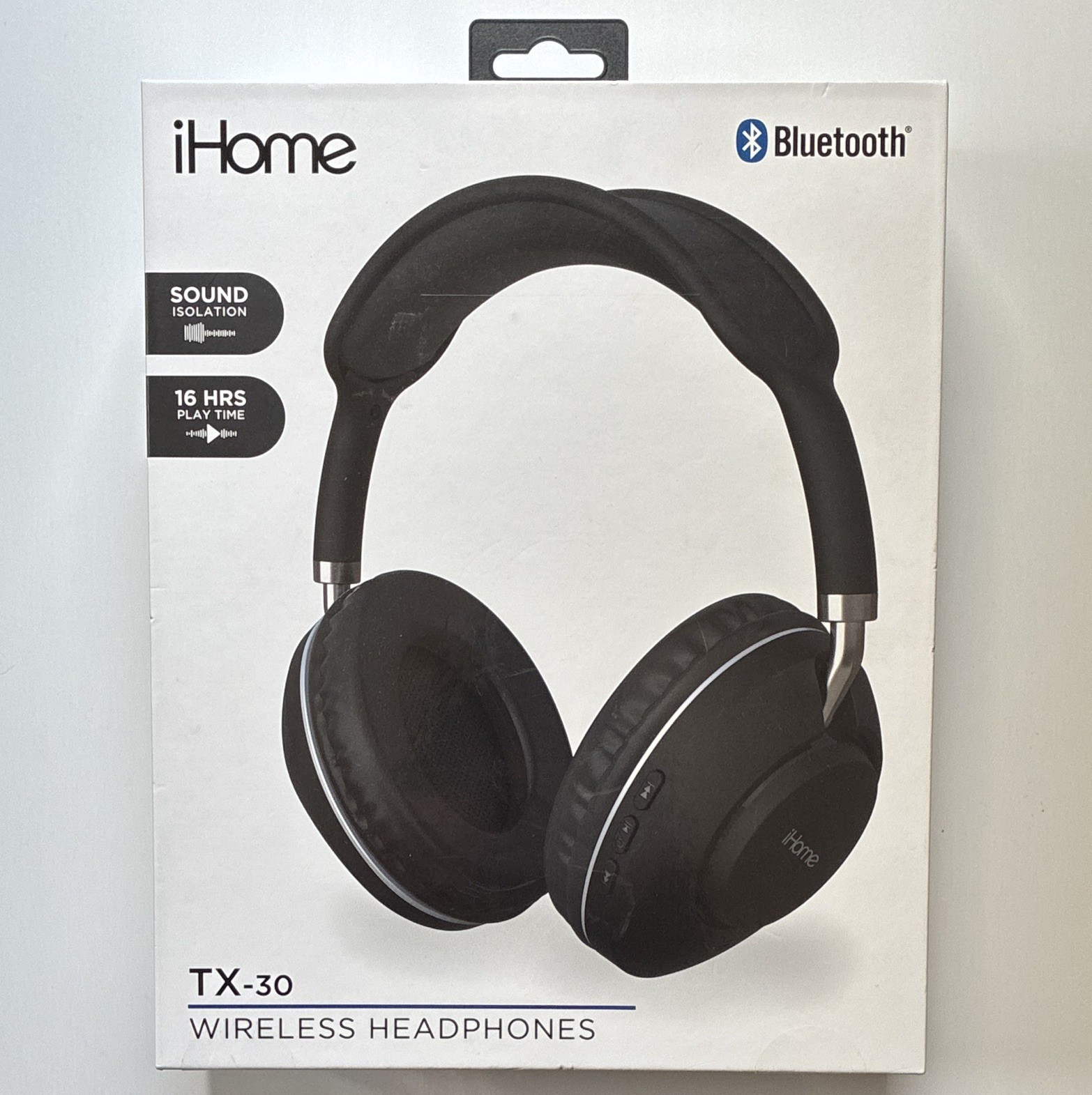 iHome TX-30 Wireless Bluetooth Over-Ear Headphones w/ Mic, 3.5mm Jack, Black