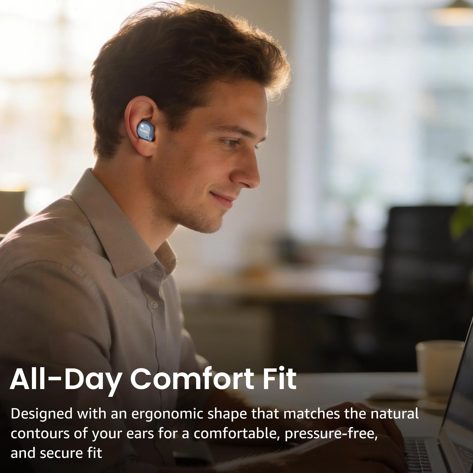 TOZO NC9 Bluetooth Wireless Earbuds 6 Mics with ANC-Modes, Blue