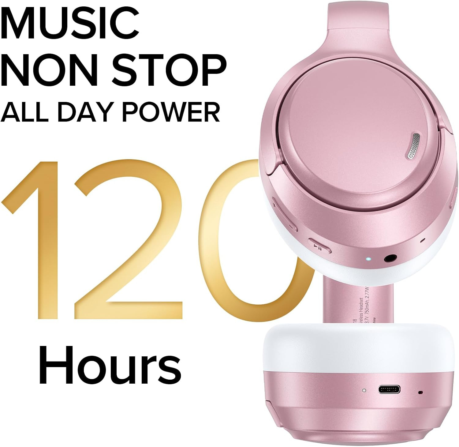Hybrid Active Noise Cancelling Headphones 120H Long Playtime, 6 ENC Mic, Wireles