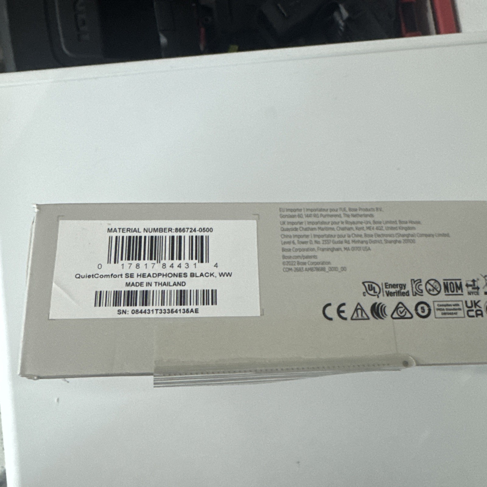 Bose QuietComfort Headphones SC Noise Cancelling Black 884367-0900